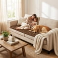thumbnail image 5 of decorUhome Sofa Cover for Dogs, Non Slip Fuzzy Couch Cover, Washable Slipcover for Pets(Chocolate, 27.6" x 70.9"), 5 of 10