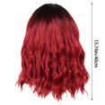 thumbnail image 3 of UYUH Wine Red Wig for Women Short Curly Wavy Bob Wig Black To Wine Red Hair Wig with Wig Cap for Beautiful Wig Women Girl Fashion Party C-osplay Wig, 3 of 3