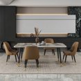 thumbnail image 3 of MODERN 6 Chairs Dining Tables Complete Kitchen Luxury Coffee Dining Tables  Free Shipping Esstische Set Furniture WW50DT My Lux Decor Round, 3 of 16