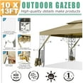 thumbnail image 2 of COBIZI Pop-up Gazebo, 10' x 13' Outdoor Steel Double Roof Canopy, Metal Frame Pavilion with Mosquito Netting, Sunshade for Garden, Patio, Lawns, Khaki, 2 of 6