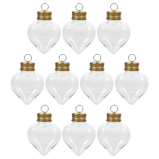 10 Uds. Contenedores de jugo de Navidad, botellas de bebidas, botellas de caramelos en forma de corazón de Navidad, colgante