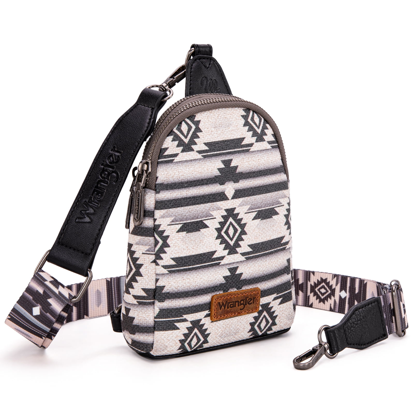 Wrangler Crossbody Sling Bags for Women Cross Body Purse with Detachable Strap, Black