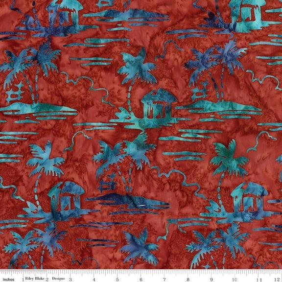 Expressions Batiks Places You'll Go Red Fox Cotton Fabric (Yard)