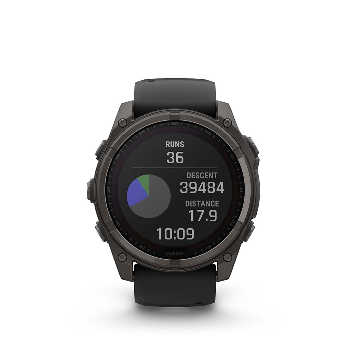 Garmin fenix® 8 47 mm, Solar Sapphire, Carbon Gray DLC Titanium with Black/Pebble Gray