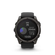 Garmin fenix® 8 47 mm, Solar Sapphire, Carbon Gray DLC Titanium with Black/Pebble Gray