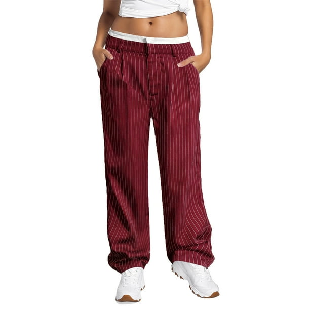 WILLBEST Pantalones Casuales de Mujer, elegantes Pantalones de Traje Rectos y Drapeados para Uso Diario, Diseño de Cintura Alta para Primavera y Verano. Extra Grande