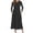 *B-Black, variant on ClodeEU Women's Long Sleeve Loose Plain Maxi Dresses ,Casual Loose Slim Pleated Long Dresses B-Wine,Womens Plus XL