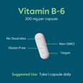 thumbnail image 6 of BESTVITE Vitamin B-6 200mg (240 Vegetarian Capsules) (2-Pack) - No Stearates - No Flow Agents, 6 of 7