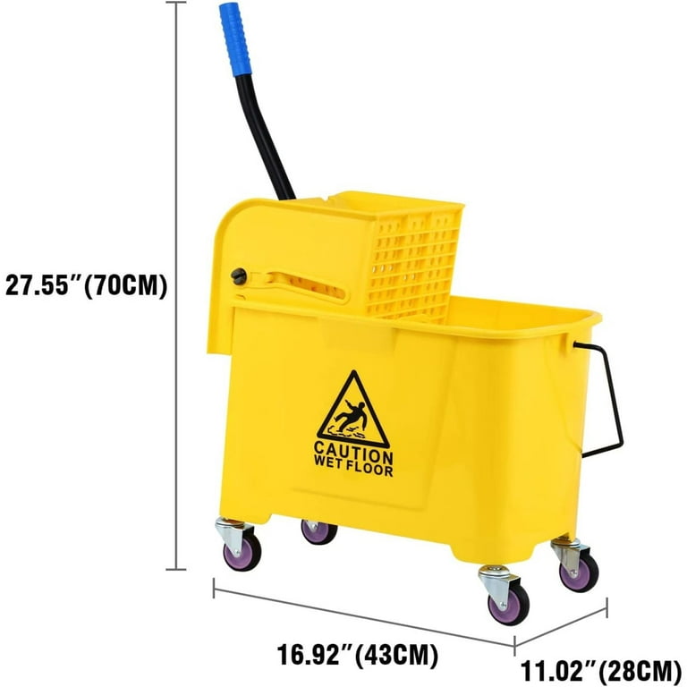 Collapsible Mop Bucket on Wheels - Industrial Cleaning - Side