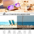 thumbnail image 5 of Sunier Purple Retro Pilot Sunglasses for Women Gilrs Men Double-Bridge Vintage 70s Trendy Fashion Square Sun Glasses, 5 of 8