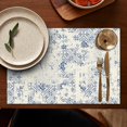thumbnail image 4 of Rustic Vintage Nordic Style Boho Chic Flax Placemats Set of 6, 12x18 Inch Tribal Artistic Earthy Ethnic Patterns, Washable Style Table Mats for Dining Table, 4 of 5