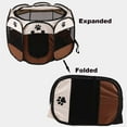 thumbnail image 4 of Enkarl Portable Foldable Pet Playpen + Carrying Bag + Travel Bowl Available Exercise Pen Kennel Indoor/Outdoor Water-Resistant Removable Mesh Shade Cover Dogs/Cats, 45x45x23 inch, 4 of 7