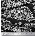 thumbnail image 3 of Soimoi Crepe Silk Fabric Leaves & Floral Block Print Fabric by The Yard 42 Inch Wide, 3 of 3
