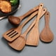 thumbnail image 1 of Espátula de cocina de madera | Utensilio torneador de cucharas de madera antiadherentes para sartenes antiadherentes | Pala de madera marrón | 1 pieza | Empuñadura ergonómica pulida de 22–34 cm, 1 of 6
