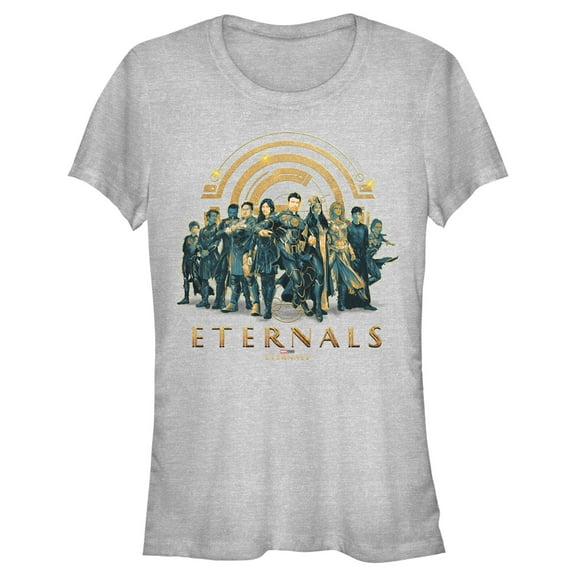 Junior's Marvel Eternals Group Shot  Graphic Tee Athletic Heather X Large