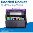 thumbnail image 3 of Case-it The Universal 2.0 Zipper Binder -1.5 Inch D-Ring - Removable Padded Pocket Holds Up to 13" Laptop/Tablet - Multiple Pockets - 350 Page Capacity - Comes with Shoulder Strap - Deep Purple LT-20, 3 of 7