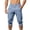 Light Blue, variant on Men White Drawstring Elastic High Waist Cuffed Ankle Knee Length Capri Quick Dry Jogger Pants Deep Side Slip Pockets Lightweight Sports Casual Sightseeing Trousers M