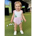 thumbnail image 6 of Cjfdfy Baby Girls Boys Golf Outfit Newborn Baby Girl Boy Summer Clothes 0 3 6 12 18 Months Bubble Romper Sleeveless Shoulder Bow Bodysuit Striped Golf Theme Embroidery Jumpsuit, 6 of 9