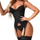 thumbnail image 1 of Gibobby Lenceria mujer sexy Conjunto de lencería de 2 piezas para mujer Ropa interior de dos piezas Ropa interior Ropa de dormir Conjunto de lencería con liga(Negro XL), 1 of 5