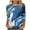 Blue, variant on YUGYXL Fashion 3/4 Sleeve Shirts for Women Plus Size Tops Casual Crew Neck Lightweight Tshirts Ladies Tunics Fit Clothes Outdoor Blouse (S-5XL)