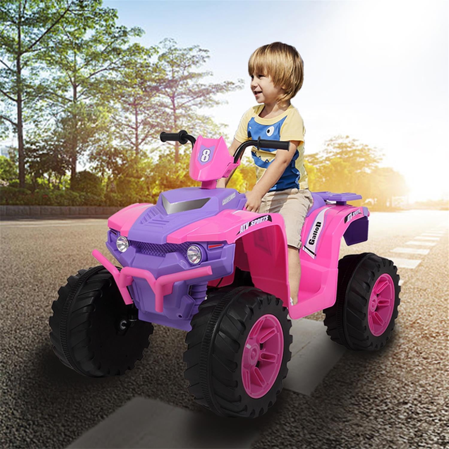 CIPACHO Kids Ride-on ATV Four Wheeler Car 12V Battery Powered Motorcycle with Music for 3 to 7 Years Old, Pink