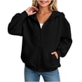 thumbnail image 4 of OGLCCG Girls Fleece Zip-Up Hoodie Long Sleeve Oversized Sweatshirt Jacket with Pockets Fall Hooded Fashion Sweatshirt, Size 5-15, 4 of 5