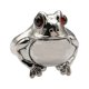 thumbnail image 2 of Anillo abierto de rana de plata, anillo de dedo de animal vintage, joyería cómoda de moda para mujer, decoración para fiesta, aniversario, boda, 2 of 8