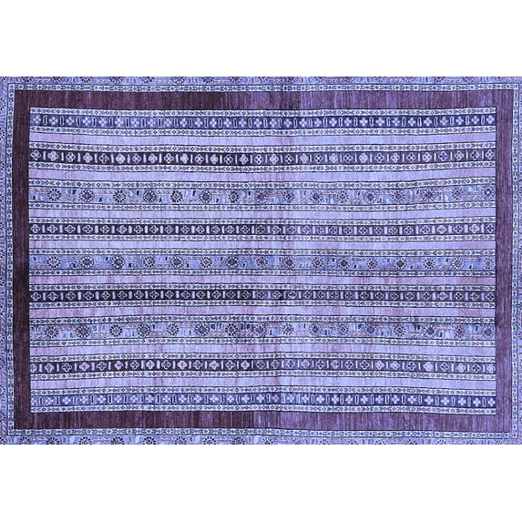 Ahgly Company Machine Washable Indoor Rectangle Abstract Blue Modern Area Rugs, 3' x 5'