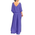 thumbnail image 2 of Timegard 2 Piece Sets for Women Plus Size V Neck 1/2 Sleeve Top Wide Leg Pants Flowy Casual Loose Outfits, 2 of 6