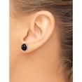 thumbnail image 3 of Sterling Silver Rhodium-Plated 10mm Onyx Cabochon Post Earrings (11.13 X 11.13) Made In China qe15152, 3 of 4