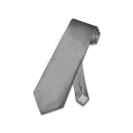 - Biagio 100% SILK NeckTie Solid CHARCOAL GREY Color Men's Gray Neck Tie