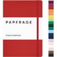 thumbnail image 1 of WWS-Paperage Lined Journal Notebook, Hard Cover, Medium 5.7 x 8 inches, 100 gsm Thick Paper (Red, Ruled), 1 of 4