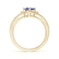 thumbnail image 2 of ANGARA Natural Tanzanite and Diamond Split Shank Ring in 14K Yellow Gold for Women (Size-7x5mm) | December Birthstone, Birthday, Anniversary, Jewelry Gift for Women | Natural Tanzanite Ring, 2 of 9