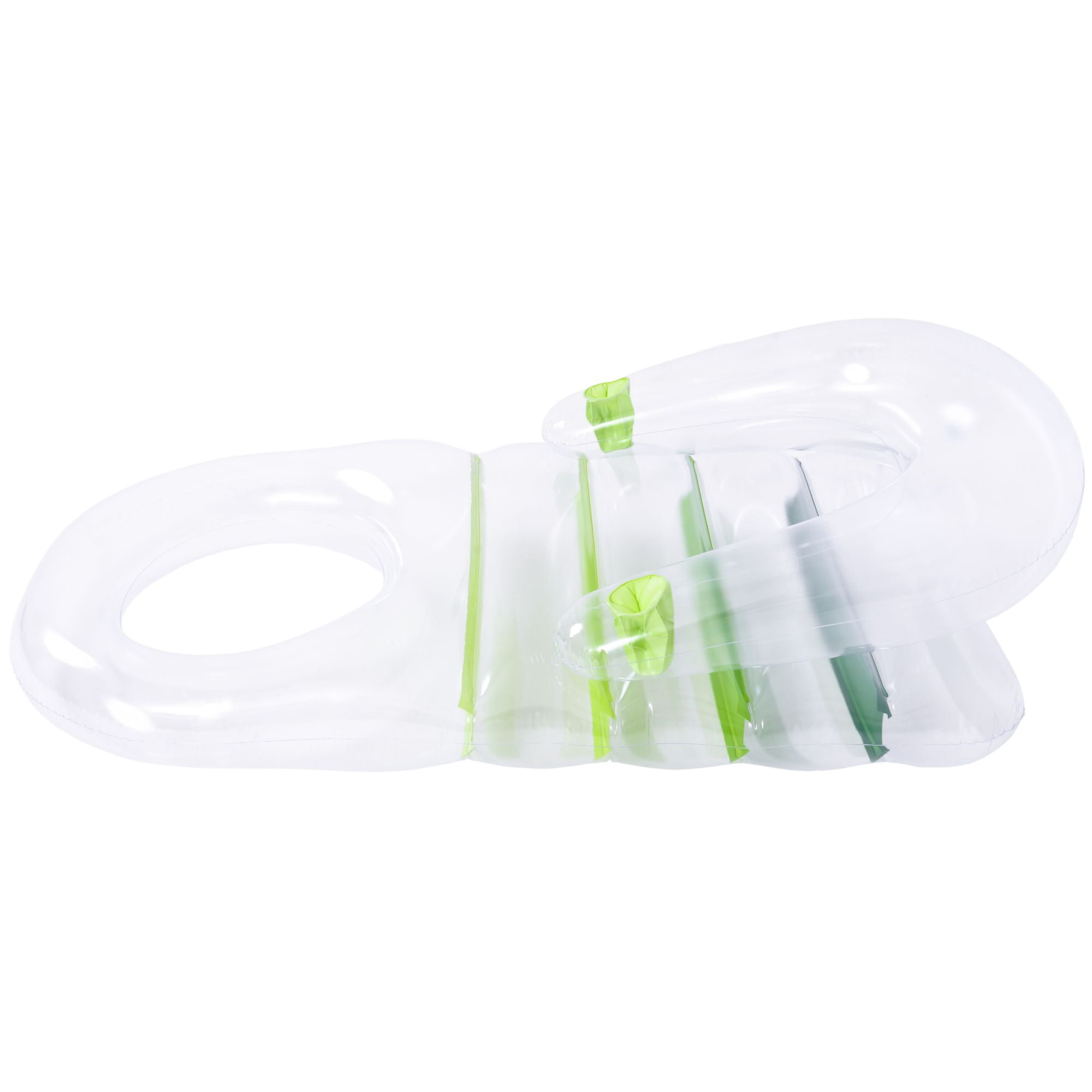 59" Green Transparent Inflatable Pool Lounger with Cup Holders