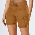 thumbnail image 2 of Seductiva Women's Original Shorts Women's Fashionable and Casual Retro Outdoor High Waist Solid Color Pocket Pants, 2 of 5