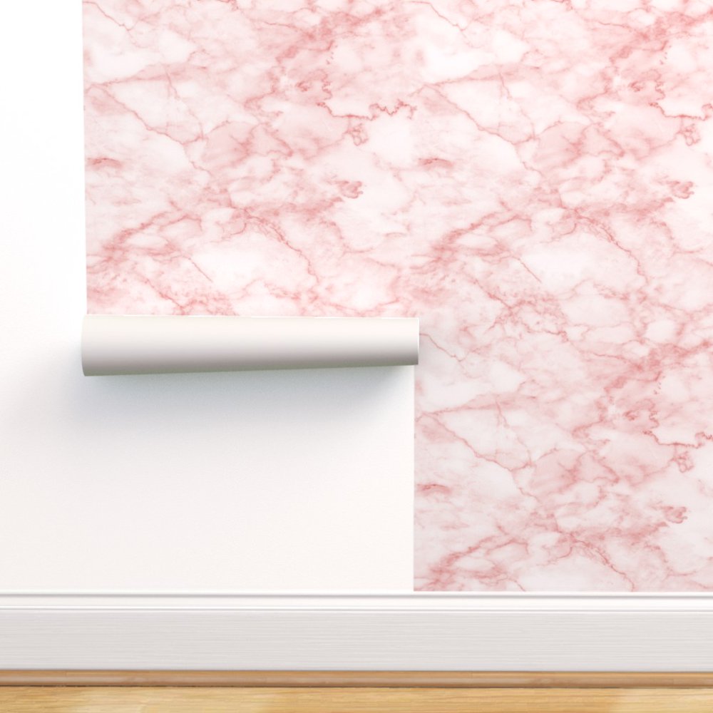 PeelandStick Removable Wallpaper Pink Marble Blush Watercolor Light