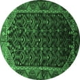thumbnail image 1 of Ahgly Company Indoor Round Persian Emerald Green Traditional Area Rugs, 7' Round, 1 of 4
