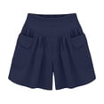 thumbnail image 3 of Beach Casual Hot Shorts with Elastic Waistband Lightweight Athletic Running Workout Summer for WomenNavyXXXXL, 3 of 4