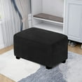thumbnail image 6 of Stretch Ottoman Cover, Ottoman Slipcover, Folding Storage Stool Furniture Protector, Soft Rectangle Slipcover with Elastic Band, Velvet Fabric Removable Washable,Length 33-40in, 6 of 7