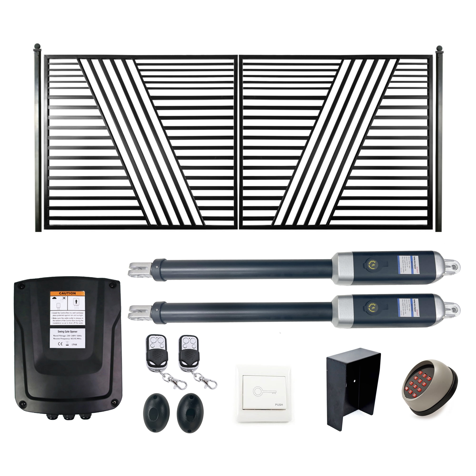 ALEKO Steel Dual Swing Garden Driveway Gate Sofia Style 16 x 6 feet with Opener