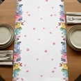 thumbnail image 5 of Table Runners 70 Inches Long Dress Scarves, Spring Gnomes Farmhouse Coffee/Dining/Kitchen Table Decor, Holiday Table Runner, Colorful Flowers Watercolor Butterfly Floral Plant 13x70 Inch, 5 of 9