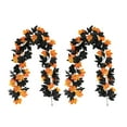 thumbnail image 2 of YgkuHd Halloween Garland, 2pcs Halloween Black Vines Artificial Maple Leaf Vines Artificial Green Plant Halloween Decoration for Halloween Thanksgiving Fireplace Mantel Decor​​, 2 of 6