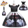 thumbnail image 2 of EnJoCho Toddler Girl Halloween Dress - Cute Pumpkin Print Witch Party Outfit for Little Girls Kids, Tulle Princess Dress for School Holiday and Trick or Trea𝗍, 2 of 9