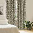 thumbnail image 3 of Ambesonne Indie Window Curtains, Stripes Tropical Bananas, Each 28" W x 84" L, Black White Yellow, 3 of 5