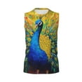 thumbnail image 6 of Lsque Peacocks Print Men's Cotton Blend Sleeveless Muscle Shirts (S-3XL)- Moisture Wicking, Odor Protection, UPF 30+,Large, 6 of 8