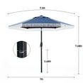 thumbnail image 2 of Autlaycil 7.5 ft Patio Umbrella with Fringe for Beach, Pool, and Yard - Navy Blue, 2 of 9