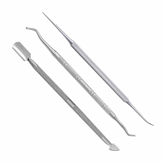 Removedor de cutícula,Removedor de cutículas profesional de doble cara,Quitaesmalte de uñas de acero inoxidable,Herramienta de manicura limpiadora de uñas profunda,Cuidado removedor de