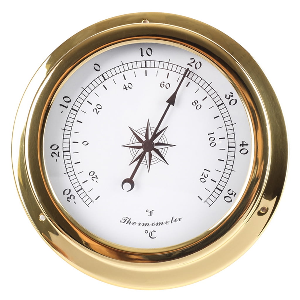 145mm Wall Mounted Thermometer Hygrometer Barometer Watch Tidal Clock Weather Station Copper for Shell Indoor Outdoor