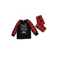 thumbnail image 3 of Qiylii Christmas Parent-child Matching Pajamas, Plaid Print Pullover, Pants, 3 of 6