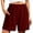 Wine, variant on Guitiannn High Waisted Casual Summer Shorts for Elastic Comfort Loose Fit Solid Color Straight Leg Shorts Women's Shorts Athletic Long Chub Rub Shorts for Women Women Athletic Shorts Twill Shorts